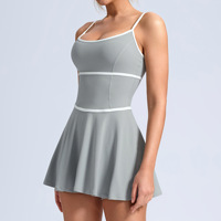 Nouvelle conception GH : Ensemble de sport une pièce color-block, jupes de golf avec hauts rembourrés, vêtements de tennis personnalisés pour femmes, robe de tennis douce et de qualité supérieure