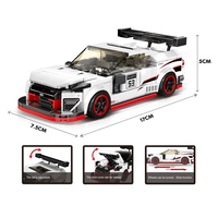 Vente en gros SAMLOK, modèle de voiture de course en blocs de construction en plastique ABS à l'échelle 1:32, ensemble de jouets, 246-330 pièces, 5-7 ans, unisexe, simple