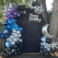 Kit d'arche de ballons spatiaux et guirlande de 144 pièces pour fêtes, fournisseur depuis 15 ans, vente en gros, décorations extérieures pour garçons, enfants et baby shower