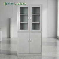 Meuble de classement en acier à double porte amovible avec tiroirs, panneau frontal en verre, ignifuge, résistant à l'humidité, unité de bureau mobile moderne