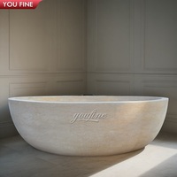 Baignoire en marbre blanc naturel sculptée à la main de style occidental classique