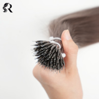 Extensiones de Cabello Virgen Chino de 18-24 Pulgadas, con Punta de Anillo de Queratina Nano, 100% Cabello Humano, Decolorado