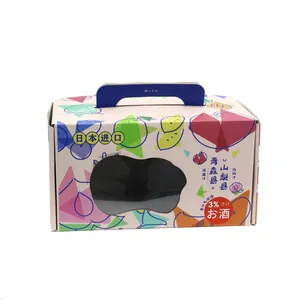 Tablero de exhibición de ventana frontal respetuoso con el medio ambiente, embalaje de latas de vino, caja de embalaje de botella de WINT corrugada para bebidas con asa - Product Image 1