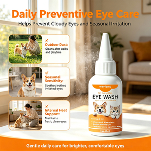 Lavage oculaire Waylemo pour chiots et chats – Formule douce à base de plantes pour éliminer les taches de larmes chez les chiens blancs – Protection quotidienne 60 ml - Product Image 5