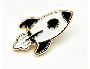 Pin de Solapa Personalizado de Metal Esmaltado con Forma de Cohete, Chapado en Oro, de Forma Irregular, Estilo Cloisonné, para Ropa, Regalo Promocional - Product Image 3