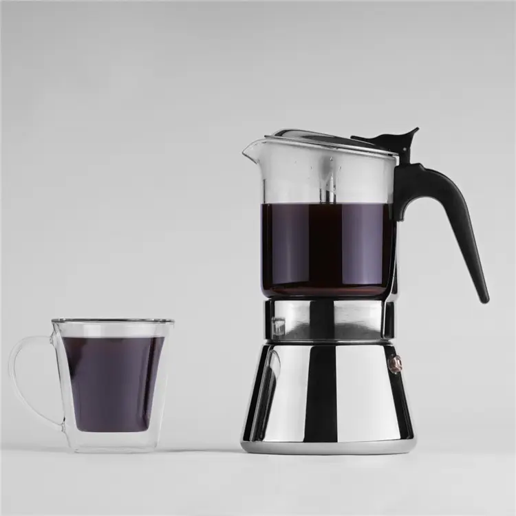 Seecin หม้อต้มกาแฟสเตนเลสสตีลและแก้วออกแบบโลโก้ได้ตามต้องการชุดของขวัญหม้อกาแฟเอสเปรสโซ