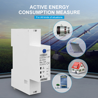 TOMZN 18mm 63A WIFI 智能双向电能表 带定时器 功率监测器 kWh 电表 SMARTLIFE 带电压电流保护功能