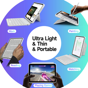 Laudtec Wireless Magic Keyboard Case for iPad mini 6 <b>7</b> Custom Layout Ultra Thin White with Led RGB Backlight - Product Image 5