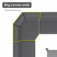 Ensemble de canapés d'extérieur décontractés de luxe 8 pièces en aluminium canapé en osier avec coussin en peluche gris foncé pour le salon