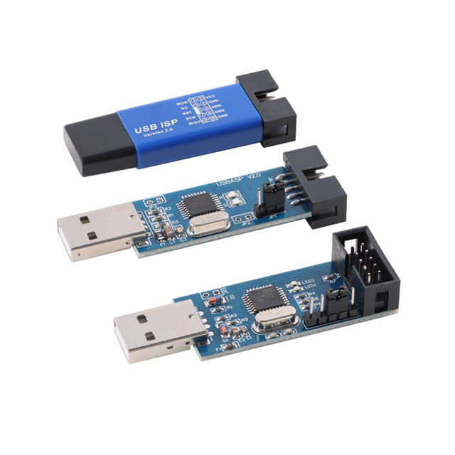 Taidacent USB ISP Programmer Downloader USB ASP Programmer for 51/52 Microcontroller AVR Download Cable ATMega8A-AU Chip