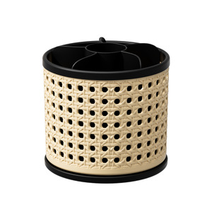 Rotatable Storage Cylinder With Partitions For Makeup Brushes And Stationery Desktop Organizer Multifunctional Home Office Use - Product Image 2