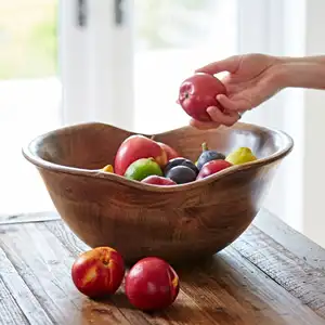 Cuencos de madera para frutas y ensaladas, hechos a mano, gran oferta