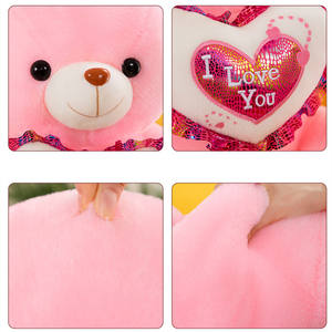 Led Glow Pluche Fabrikant Pluche Speelgoedmaker Harten Muzikale Verlichting Valentines Teddyberen Knuffel Knuffel - Product Image 6