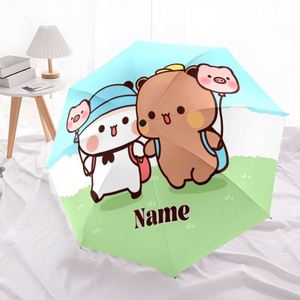 Parapluie pliant personnalisé avec nom d'animal Kawaii, 1 pièce, cadeau mignon pour amis, impression UV, commande unique, Paraguas Personalizado - Product Image 2