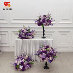 SMOOTH Vente en gros de centres de table décoratifs personnalisés pour événements de mariage, bouquets rose poudré, boule de fleurs artificielles en soie - Product Image 1