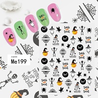 Autocollants 3D pour ongles Qianya Halloween : Clown, Citrouille, Lanterne, Squelette, Araignée, Vampire – Décorations et Sliders pour Nail Art