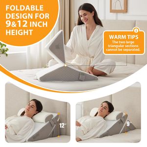 3 Piece <strong>Pillow</strong> Wedge Sleep Apnea Memory Foam Wedge <strong>Pillows</strong> Set 3pcs <strong>Sciatica</strong> for Senior <strong>Sleeping</strong> Bed Back Pain Relief 3 in 1 - Product Image 4