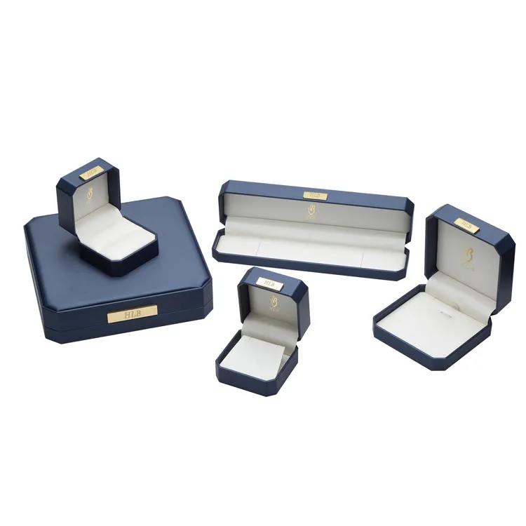 Cao cấp PU da hộp đồ trang sức bao bì handmade Jewelry Ring box với logo sang trọng