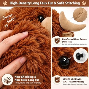 Peluche de <span class=keywords><strong>vache</strong></span> des Highlands lestée, 16 pouces de haut, douce et adorable, pour bébés de 0 à 24 mois, fabriquée en Chine, cadeau et décoration - Product Image 2