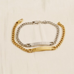<span class=keywords><strong>Bracelet</strong></span> chaîne en acier inoxydable courbé en titane pour couples, bijoux de mode unisexe, vente chaude - Product Image 1