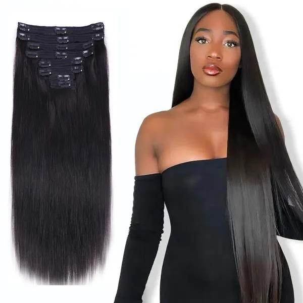 Uniky-Extensión de cabello humano virgen remy, cabello con Clip en la cutícula, de alta calidad, venta al por mayor, vietnamita