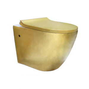 โถสุขภัณฑ์แบบแขวนผนังสีเงิน โถสุขภัณฑ์เซรามิกสีทองแบบแขวนผนัง - Product Image 1