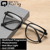 Lunette photochromique homme surdimensionné carré gris noir métal tr charnière à ressort lunettes photogrey 2025 nouvelles lunettes de lecture progressives