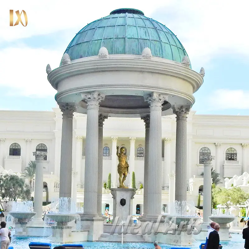 Gran Columna Europea Piedra Natural Jardín Pilar Romano Gazebo Mármol Boda Gazebo Proveedor