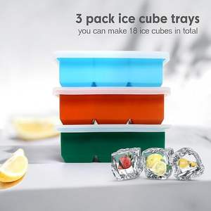 Moules à glaçons <span class=keywords><strong>en</strong></span> silicone Yongli avec couvercles amovibles réutilisables et sans BPA <span class=keywords><strong>pour</strong></span> le <span class=keywords><strong>whisky</strong></span>, glaçons empilables flexibles et sûrs - Product Image 4