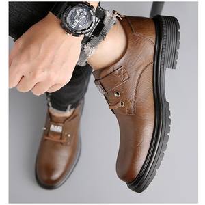 Chaussures en cuir décontractées pour hommes |   Chaussures de travail tendance, polyvalentes, à semelle souple, respirantes, légères, luxueuses, simples et confortables - Product Image 1