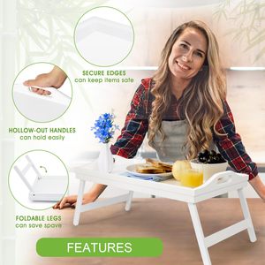 Personalizzato bianco grande vassoio per la <span class=keywords><strong>colazione</strong></span> a guardare la TV e disegnare la scrittura pieghevole con le gambe - Product Image 4