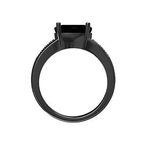 पुरुषों के लिए कस्टम कैड गहने डिजाइन 925 चांदी काले सैप्फायर ज़िरकोनियम रिंग - Product Image 3