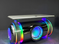 Fumashi DJ-03 Cabine DJ mobile en métal durable avec éclairage LED – MEILLEURE VENTE – Livraison rapide – Clubs de nuit, Thanksgiving, Noël, Nouvel An