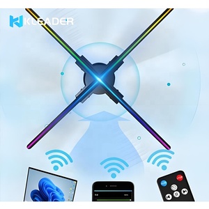 Ventilateur holographique 3D <span class=keywords><strong>avec</strong></span> ventilateur de projecteur d'hologramme 3D et ventilateur à LED pour affichage publicitaire ou exposition <span class=keywords><strong>avec</strong></span> support en métal, Wifi, son - Product Image 2