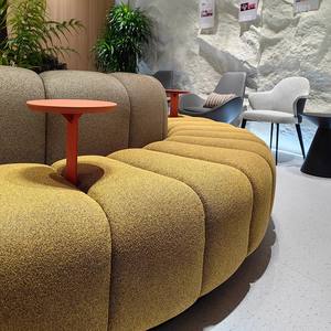 Sofá de Estilo Moderno para Café ao Ar Livre, Banco Oval em Tecido de Veludo, Móveis Comerciais para Restaurantes - Product Image 3