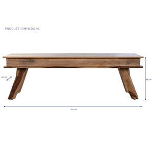TABLE BASSE EN SHEESHAM NATUREL 140x40x45 - Product Image 3