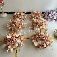 Boules de fleurs brunes FL-163 50cm 60cm 70cm 80cm, fausses boules de fleurs, centres de table pour mariage, fête, décoration d'événements