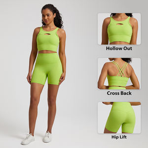 Deportes de alta calidad ahueca hacia fuera el cuidado de la piel desnuda Fitness al aire libre Correr Cintura alta Levantamiento de cadera Traje de yoga - Product Image 3