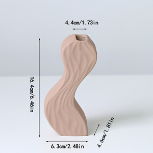 Vase en céramique à texture premium, finition mate Morandi, très vendu, pour la décoration de la maison, de la table et du bureau - Product Image 6
