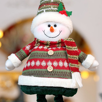 JIN PENG 3-teiliges Set Weihnachtliche Plüsch-Dekorationen Weihnachtsmann Schneemann Rentier Puppen für Festliche Tisch-, Kamin- und Regaldekoration