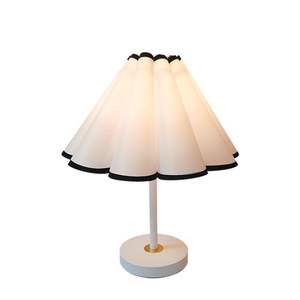 Minimalist Korean Iron Base Fabric Petal Lampshade Dimmable Warm White <b>Light</b> Table Lamp for Bedroom Living Room College - Product Image 2