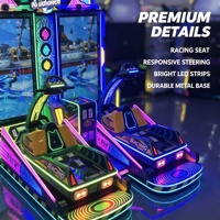 Jeu d'arcade de course de jet-boats commercial pour deux joueurs avec deux écrans LCD et éclairage LED pour usage en salle d'attractions