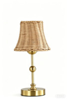 Lampe de table en rotin tressé, style nordique rétro, lumière LED rechargeable, corps en fer pour la maison, la chambre à coucher