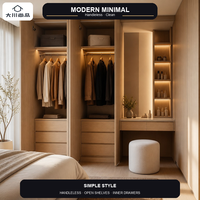 Armoire Moderne en Gros avec Coiffeuse Intégrée, Design Sans Poignée pour Appartement, Petit Espace, Maison, Personnalisable