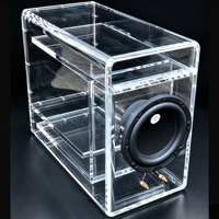 Boîtier d'enceinte basse en acrylique transparent sur mesure, en lucite polie, pour studio à domicile