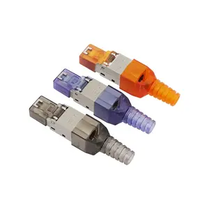 แจ็คไม่ต้องใช้เครื่องมือกันร้อน Cat 7,แจ็ค Keystone Rj45แจ็คแจ็ค Cat6 Cat6a Cat7 Rj45 Stp ปลั๊กตัวผู้แบบแยกส่วน