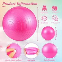 Ballon de yoga transparent en PVC noir pour exercices de Pilates et de yoga