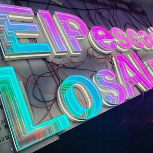 Customized LED Infinity Reflection Bathroom <strong>Mirror</strong> For Hotels Shops And Bars For Company Signage - Product Image 5