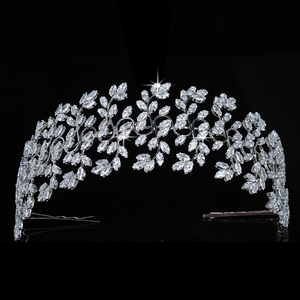 Corona Tiaras Romance Lively Wedding Nupcial Accesorios para el cabello Princesa Joyería de lujo para el cabello Cubic Zirconia BC5509 Coroa De Noiva - Product Image 3