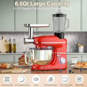 Robot culinaire multifonction 5-en-1 électrique avec mixeur, bol mélangeur en acier inoxydable, moteur 1300W pour usage domestique - Product Image 2